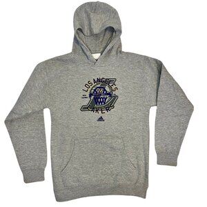 Gray Adidas Youth LA Lakers Hoodie